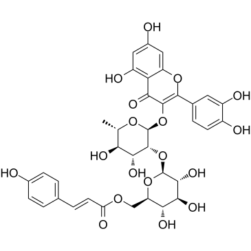 Quercetin 3-O--D-(6&rsquo&rsquo-p-coumaroyl)glucopyranosyl(1&rarr2)--L-rhamnopyranosideͼƬ