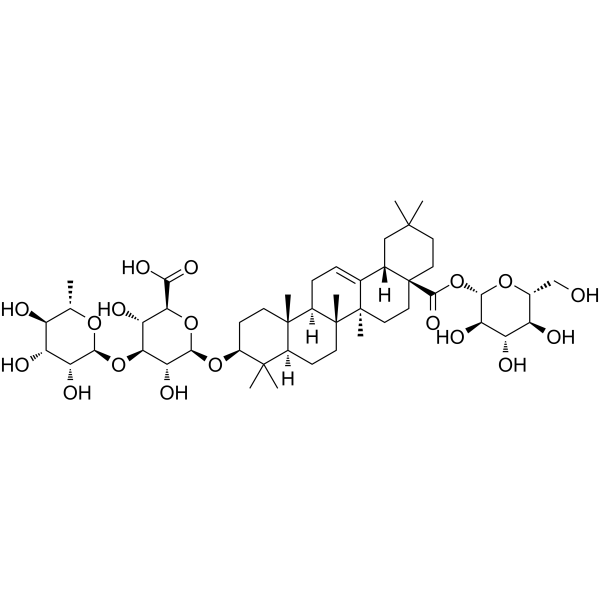 -D-glucopyranosyl-[-L-rhamnopyranosyl-(1&rarr3)-D-glucuronopyranosyl-(1&rarr3)]-3-hydroxyolean-12-ene28-oateͼƬ