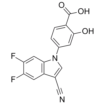 Xanthine oxidase-IN-1(4-(3-Cyano-5,6-difluoroindol-1-yl)-2-hydroxybenzoic acid)ͼƬ