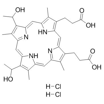 Hematoporphyrin dihydrochloride(Hematoporphyrin IX dihydrochloride)ͼƬ