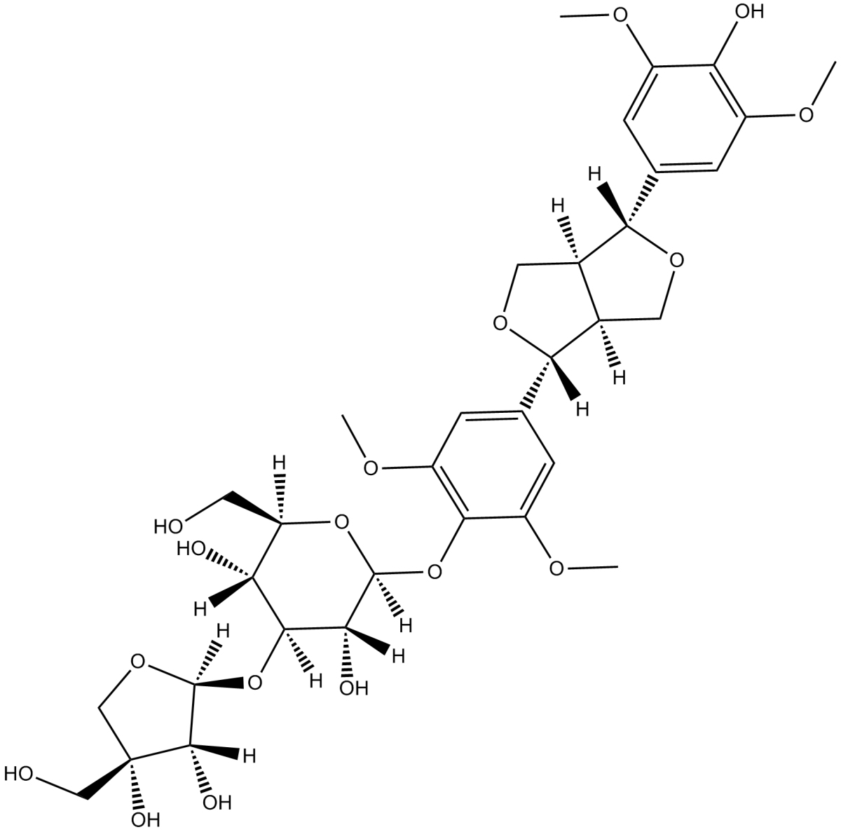 (-)-Syringaresnol-4-O--D-apiofuranosyl-(1&rarr2)--D-glucopyranosideͼƬ