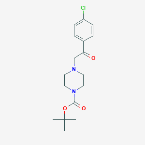 4-[2-(4-Chloro-phenyl)-2-oxo-ethyl]-piperazine-1-carboxylic acid tert-butyl esterͼƬ