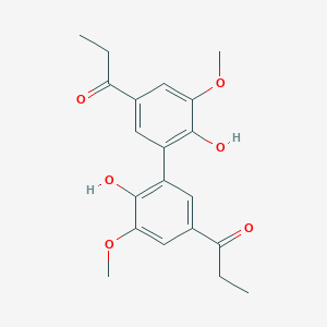 1,1'-(6,6'-dihydroxy-5,5'-dimethoxybiphenyl-3,3'-diyl)dipropan-1-oneͼƬ