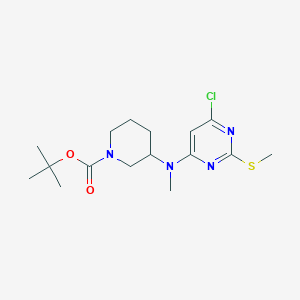 3-[(6-Chloro-2-methylsulfanyl-pyrimidin-4-yl)-methyl-amino]-piperidine-1-carboxylic acid tert-butyl esterͼƬ