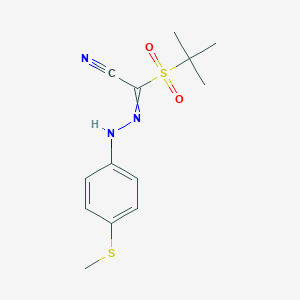 2-(tert-Butylsulfonyl)-2-{2-[4-(methylsulfanyl)phenyl]hydrazono}acetonitrileͼƬ