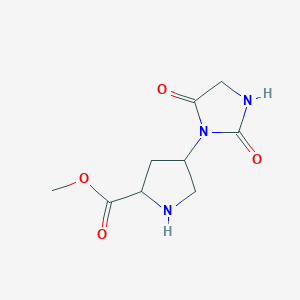 methyl 4-(2,5-dioxoimidazolidin-1-yl)pyrrolidine-2-carboxylateͼƬ