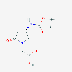 (S)-(4-N-Boc-amino-2-oxo-pyrrolidin-1-yl)acetic AcidͼƬ