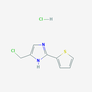 4-(chloromethyl)-2-(thiophen-2-yl)-1H-imidazole hydrochlorideͼƬ