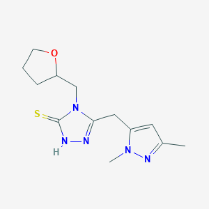 5-(2,5-Dimethyl-2H-pyrazol-3-ylmethyl)-4-(tetra-hydrofuran-2-ylmethyl)-4H-[1,2,4]triazole-3-thiollͼƬ