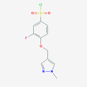 3-fluoro-4-[(1-methyl-1H-pyrazol-4-yl)methoxy]benzene-1-sulfonyl chlorideͼƬ