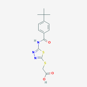 2-[(5-{[4-(tert-butyl)benzoyl]amino}-1,3,4-thiadiazol-2-yl)sulfanyl]acetic acid图片