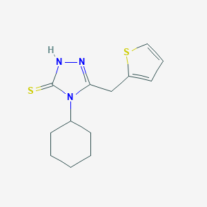 4-Cyclohexyl-5-(thiophen-2-ylmethyl)-4H-1,2,4-triazole-3-thiolͼƬ