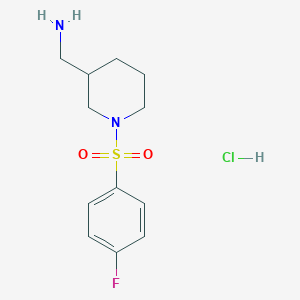 C-[1-(4-Fluoro-benzenesulfonyl)-piperidin-3-yl]-methylamine hydrochlorideͼƬ