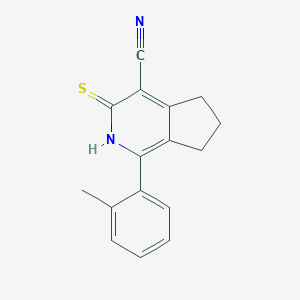 1-(2-Methylphenyl)-3-sulfanylidene-2H,3H,5H,6H,7H-cyclopenta[c]pyridine-4-carbonitrile图片