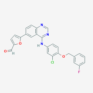 5-[4-[[3-Chloro-4-[(3-fluorophenyl)methoxy]phenyl]amino]-6-quinazolinyl]-2-furancarboxaldehyde图片