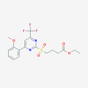 Ethyl 4-{[4-(2-methoxyphenyl)-6-(trifluoromethyl)-pyrimidin-2-yl]sulfonyl}butanoateͼƬ