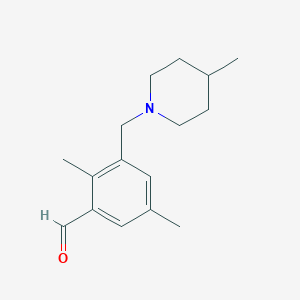 2,5-Dimethyl-3-[(4-methyl-1-piperidinyl)methyl]benzaldehyde图片