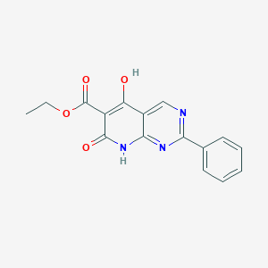 Ethyl 5-hydroxy-7-oxo-2-phenyl-7,8-dihydropyrido-[2,3-d]pyrimidine-6-carboxylateͼƬ