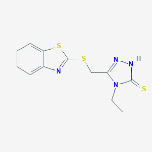 5-[(1,3-Benzothiazol-2-ylsulfanyl)methyl]-4-ethyl-4H-1,2,4-triazole-3-thiolͼƬ