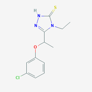 5-[1-(3-Chlorophenoxy)ethyl]-4-ethyl-4H-1,2,4-triazole-3-thiol图片