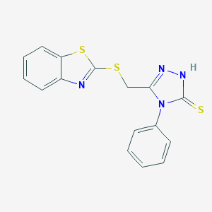 5-[(1,3-Benzothiazol-2-ylsulfanyl)methyl]-4-phenyl-4H-1,2,4-triazole-3-thiolͼƬ