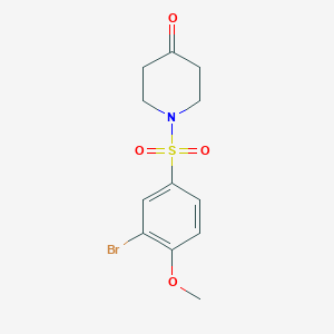 1-((3-Bromo-4-methoxyphenyl)sulfonyl)piperidin-4-oneͼƬ