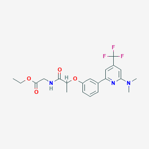 {2-[3-(6-Dimethylamino-4-trifluoromethyl-pyridin-2-yl)-phenoxy]-propionylamino}-acetic acid ethyl esterͼƬ