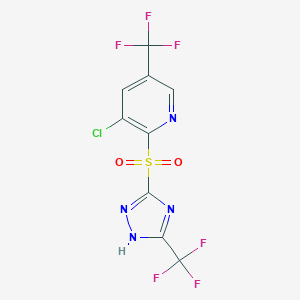 3-Chloro-5-(trifluoromethyl)-2-((3-(trifluoromethyl)-1H-1,2,4-triazol-5-yl)sulfonyl)pyridineͼƬ