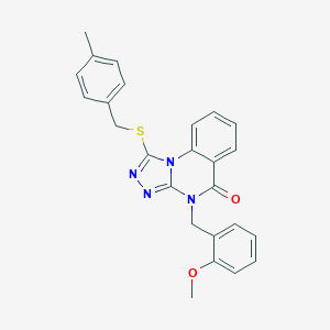 4-[(2-Methoxyphenyl)methyl]-1-{[(4-methylphenyl)methyl]sulfanyl}-4H,5H-[1,2,4]triazolo[4,3-a]quinazolin-5-oneͼƬ