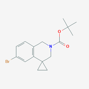 tert-Butyl 6'-Bromo-2',3'-dihydro-1'H-spiro[cyclopropane-1,4'-isoquinoline]-2'-carboxylateͼƬ