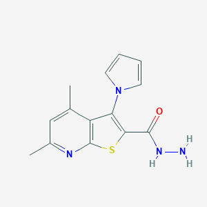 4,6-dimethyl-3-(1H-pyrrol-1-yl)thieno[2,3-b]pyridine-2-carbohydrazideͼƬ