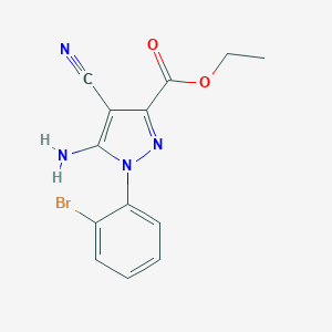 Ethyl 5-amino-1-(2-bromophenyl)-4-cyano-1H-pyrazole-3-carboxylateͼƬ