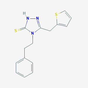 4-(2-Phenylethyl)-5-(thiophen-2-ylmethyl)-4H-1,2,4-triazole-3-thiolͼƬ