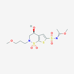 (S,E)-Methyl N-(4-hydroxy-2-(3-methoxypropyl)-1,1-dioxido-3,4-dihydro-2H-thieno[3,2-e][1,2]thiazin-6-yl)sulfonylacetimidateͼƬ