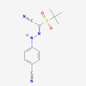 4-{2-[(tert-Butylsulfonyl)(cyano)methylene]hydrazino}benzenecarbonitrileͼƬ