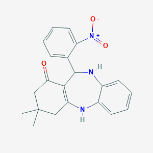 3,3-dimethyl-11-(2-nitrophenyl)-2,3,4,5,10,11-hexahydro-1H-dibenzo[b,e][1,4]diazepin-1-oneͼƬ