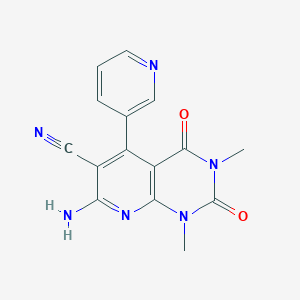 7-Amino-1,3-dimethyl-2,4-dioxo-5-(pyridin-3-yl)-1,2,3,4-tetrahydropyrido[2,3-d]pyrimidine-6-carbonitrileͼƬ