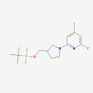 2-(3-((tert-Butyldimethylsilyloxy)methyl)pyrrolidin-1-yl)-6-fluoro-4-iodopyridine图片