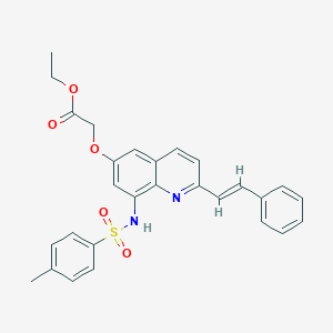 Ethyl 2-(2-[(E)-2-Phenyl-1-ethenyl]-6-quinolyloxy-8-p-toluenesulfonamido)acetateͼƬ