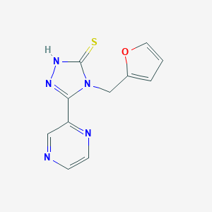 4-(Furan-2-ylmethyl)-5-(pyrazin-2-yl)-4H-1,2,4-triazole-3-thiolͼƬ