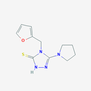 4-(Furan-2-ylmethyl)-5-(pyrrolidin-1-yl)-4H-1,2,4-triazole-3-thiolͼƬ