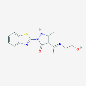 (4Z)-1-(1,3-benzothiazol-2-yl)-4-{1-[(2-hydroxyethyl)amino]ethylidene}-3-methyl-4,5-dihydro-1H-pyrazol-5-oneͼƬ