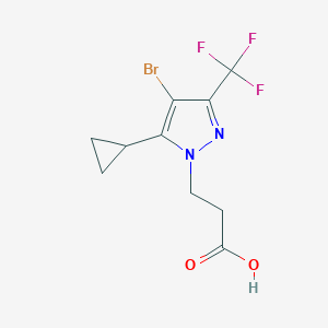 3-(4-Bromo-5-cyclopropyl-3-trifluoromethyl-pyrazol-1-yl)-propionic acidͼƬ