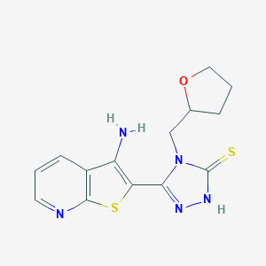 5-(3-aminothieno[2,3-b]pyridin-2-yl)-4-(tetrahydrofuran-2-ylmethyl)-4H-1,2,4-triazole-3-thiolͼƬ