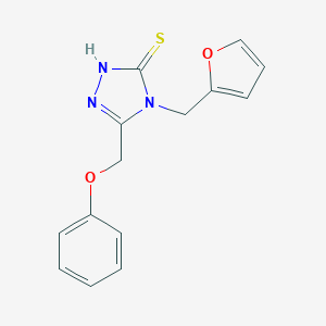 4-(Furan-2-ylmethyl)-5-(phenoxymethyl)-4H-1,2,4-triazole-3-thiolͼƬ