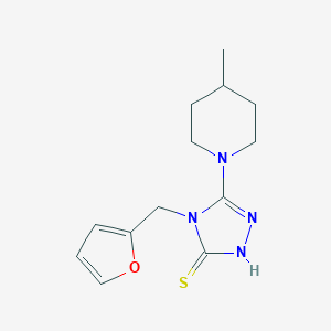 4-(Furan-2-ylmethyl)-5-(4-methylpiperidin-1-yl)-4H-1,2,4-triazole-3-thiol图片