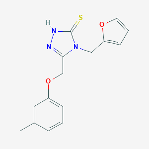 4-(Furan-2-ylmethyl)-5-(3-methylphenoxymethyl)-4H-1,2,4-triazole-3-thiolͼƬ