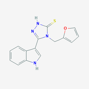 4-(Furan-2-ylmethyl)-5-(1H-indol-3-yl)-4H-1,2,4-triazole-3-thiolͼƬ