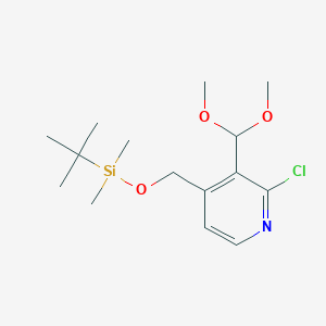 4-((tert-Butyldimethylsilyloxy)methyl)-2-chloro-3-(dimethoxymethyl)pyridineͼƬ