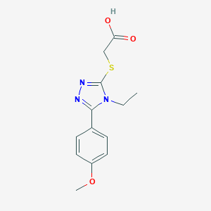 [4-Ethyl-5-(4-methoxy-phenyl)-4H-[1,2,4]triazol-3-ylsulfanyl]-acetic acidͼƬ